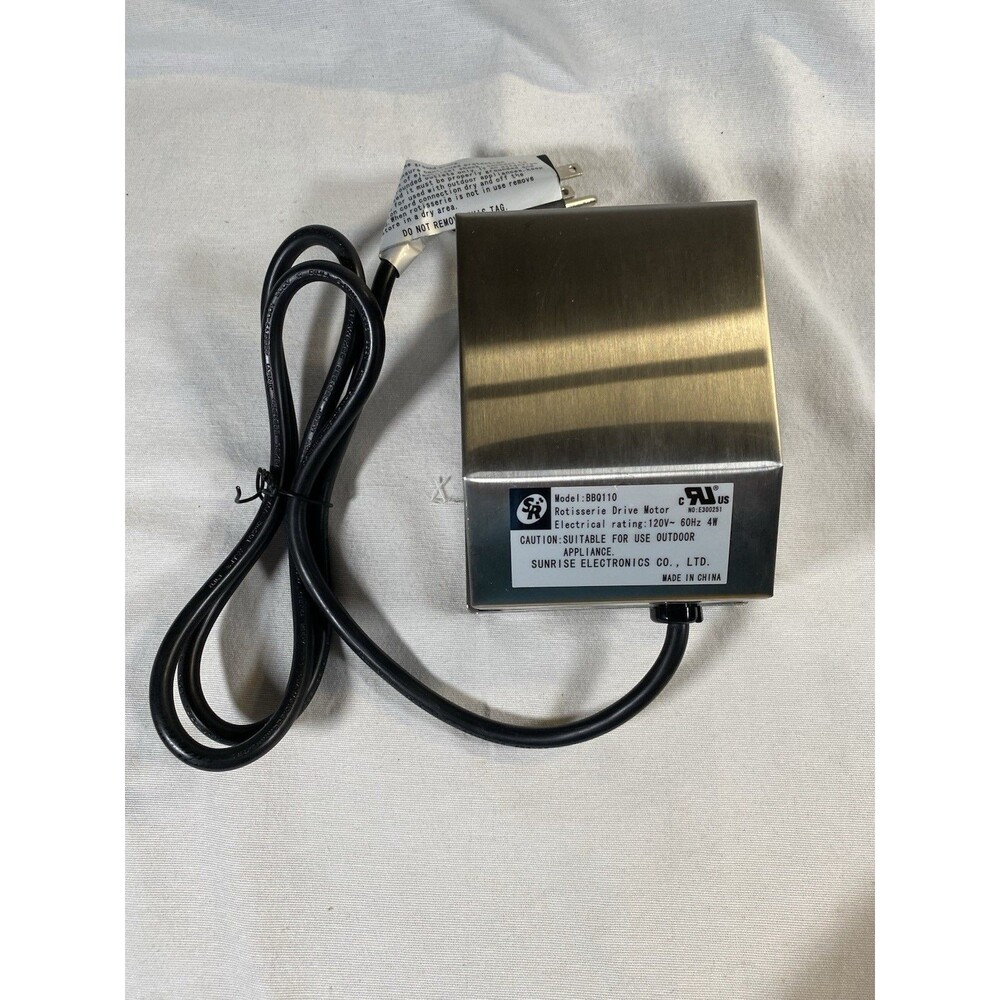 New- BBQ Grill Rotisserie Drive Motor BBQ110 120V 60HZ 4W Stainless Steel